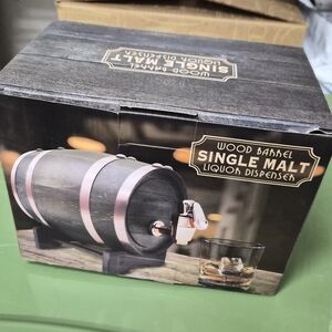 Godinger Wood Barrel Single Malt Liquor Dispenser Brown